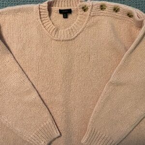 J. Crew Light Pink Sweater with Gold Buttons